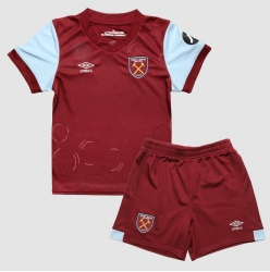 West Ham United Heimtrikot Kinder 2023-24 Kurzarm (+ kurze hosen)