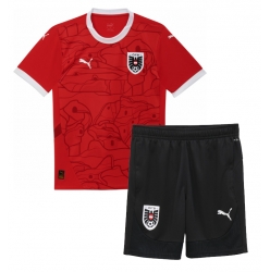 Österreich Heimtrikot Kinder EM 2024 Kurzarm (+ kurze hosen)